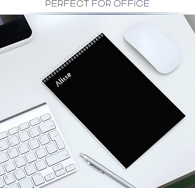 Steno Pads Spiral 6x9-12 Pack - Gregg Ruled, Perfect for Work, School, and Home Use, Easy Tear-Off Pages, White Paper - No Ink Bleeds - 80 Sheets-DeskLoop Office