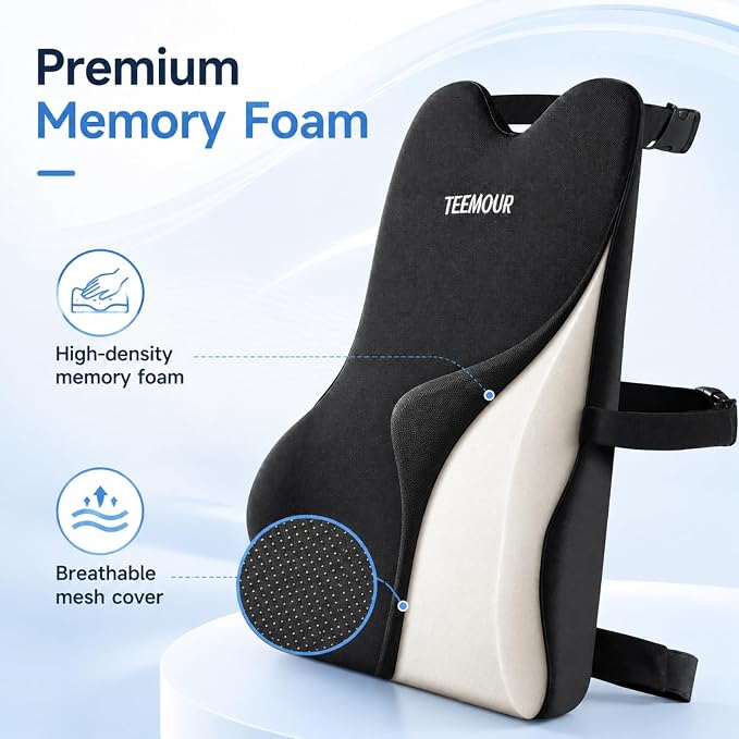 Teemour Lumbar Support Pillow for Car Seat, Memory Foam Back Support Pillow - Image 8