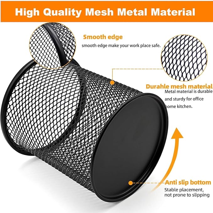 Pen Holder Mesh Pencil Holder Metal Pen Holder Cup Pencil Cup Holder - Image 3