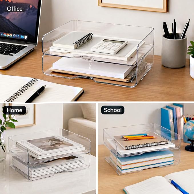 DCA Large Capacity Desk Organizer, 2 Tier Paper Organizer, Letter Tray File - Image 7
