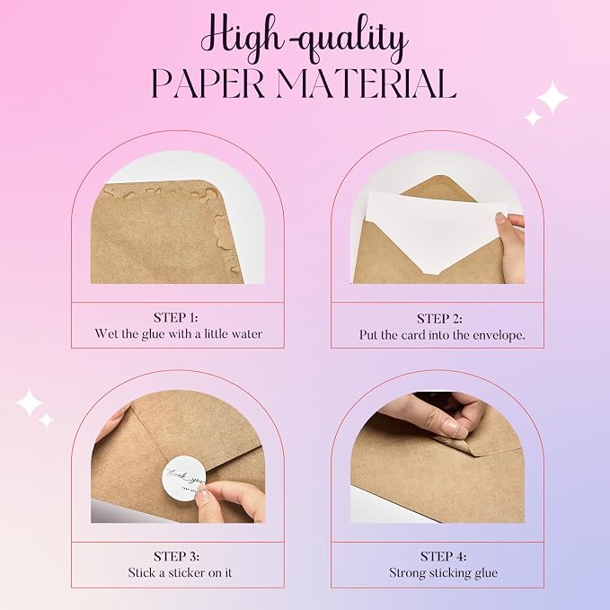 ACSTEP 2400PACK Kraft 5X7 Envelopes, Invitations, Greeting Cards Mailing - Image 4