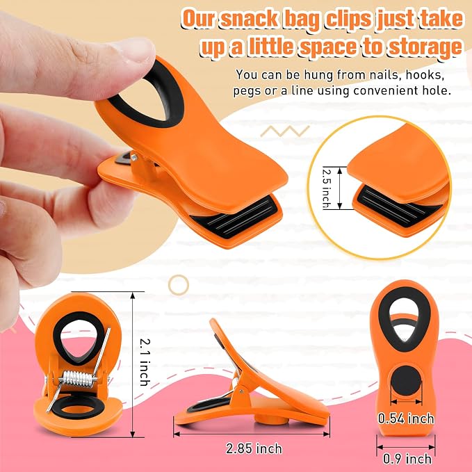 FINDMAG Chip Clips, Bag Clips, 12 Pack Plastic Clip - Image 3