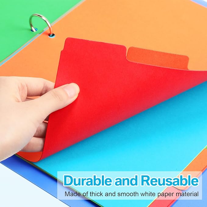Thenshop 40 Sets/200 Pack Binder Dividers, Letter Size 9 X11.5 Inch 5 Tab - Image 5