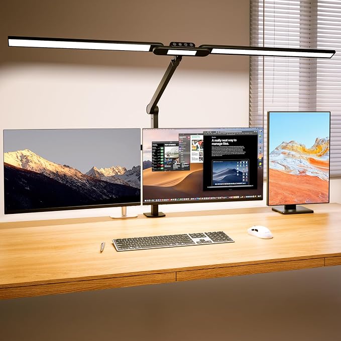 LED Architect Desk Lamp with Clamp - 24W Ultra Bright Adjustable Swing Arm Light by AUSDOM