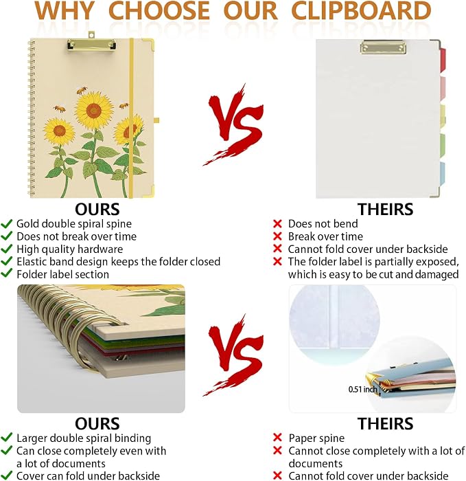 Clipboard Folder with Notepad Refillable Lined - Image 3
