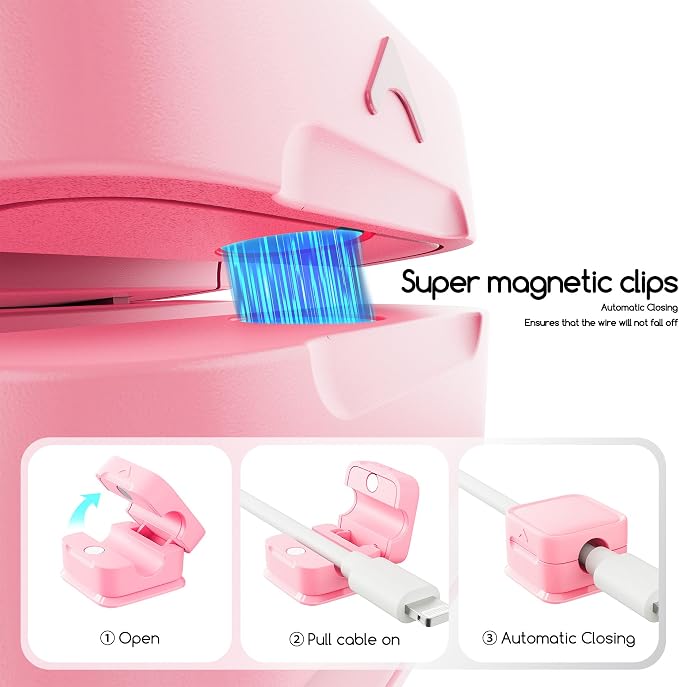 Magnetic Cord Organizer Holder, 6 Pack Desk Cable Clips Management, Hide Phone - Image 5
