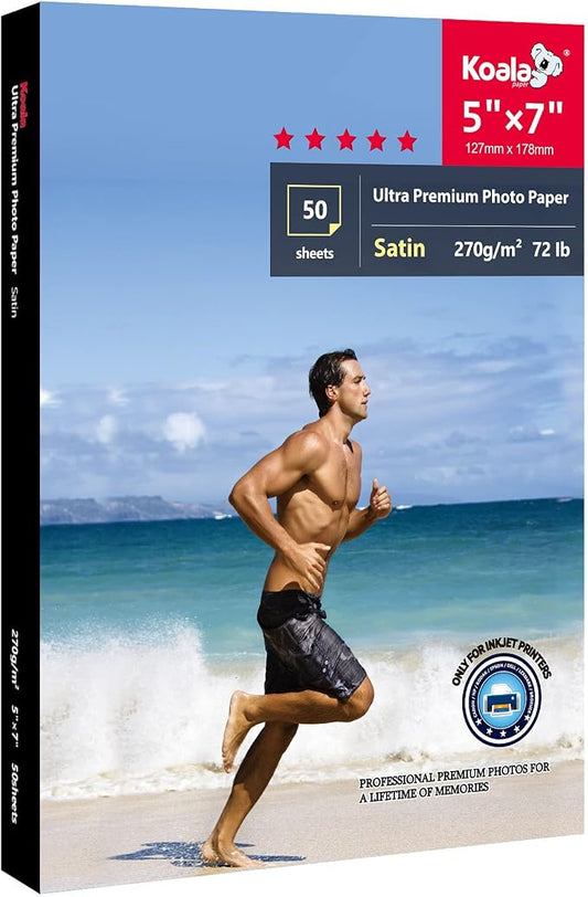 Koala Ultra Premium Photo Paper 5x7 In Satin Photo Printer Paper by KOALAPAPER