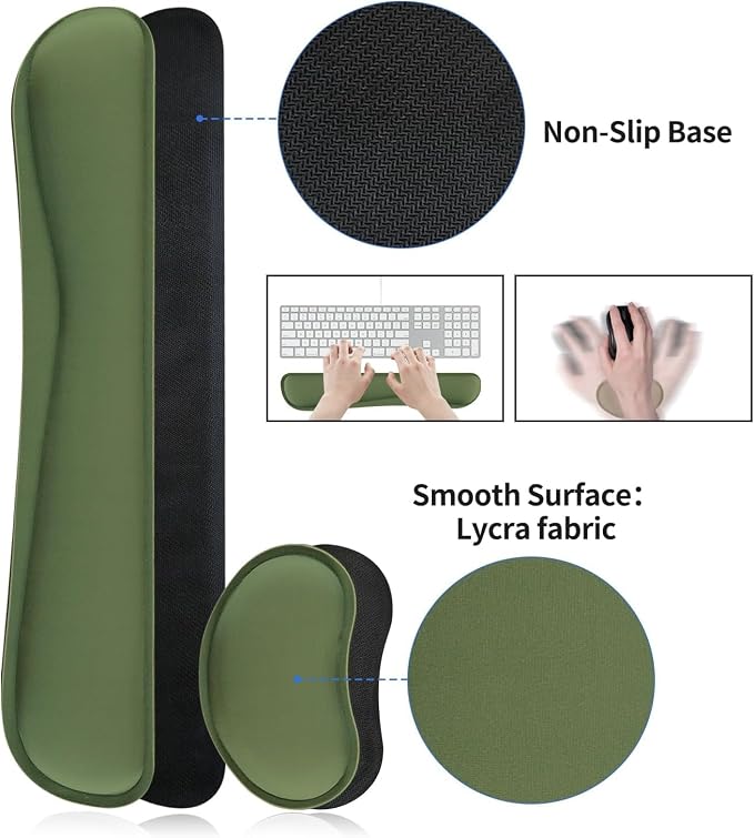 Bloss Leather Mouse Pad with Wrist Rest, Large Mousepad + Keyboard Pad - Image 6