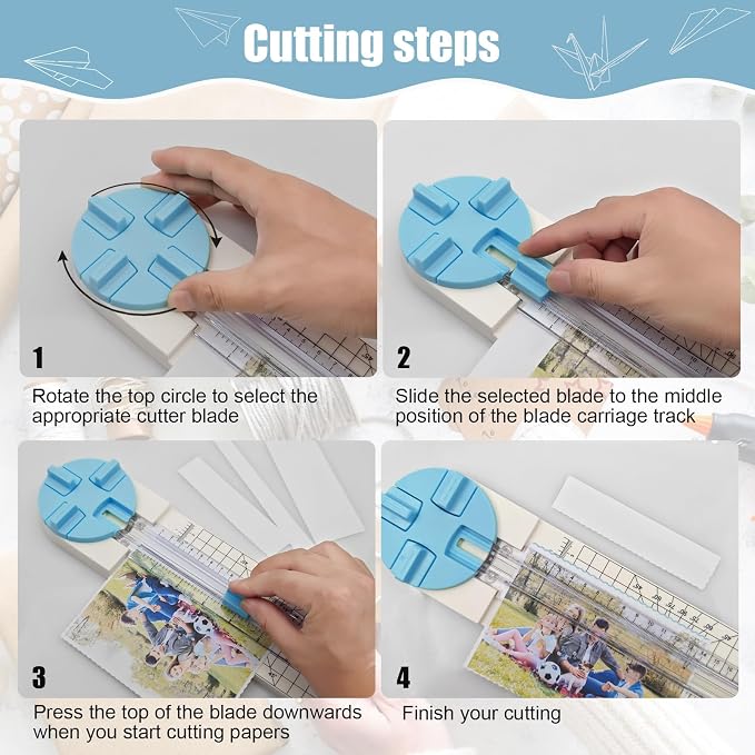 Paper Trimmer, 4 Styles Craft Paper Cutter Multi-Function Scrapbooking Tool - Image 5