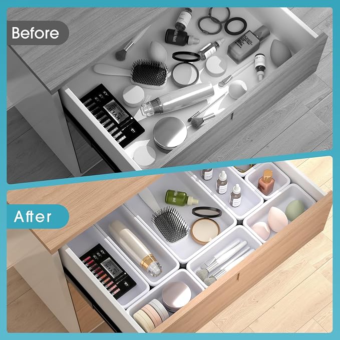33 PCS Drawer Organizer Set, 4 Size Makeup Drawer Divider Organizer - Image 6
