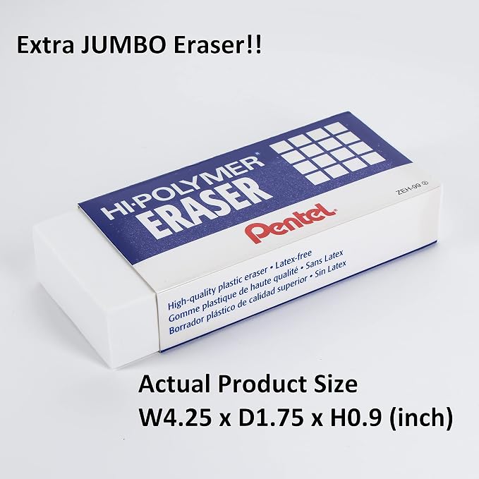 Pentel Hi-Polymer Block Eraser, Super XL White - Image 2