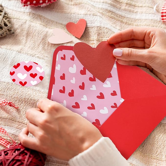 Whaline 50Pcs Valentine's Day Invitation Envelopes Greeting Card Envelope Red - Image 7