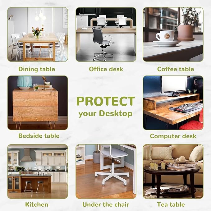 17 x 28 Inch Clear Table Cover Protector, Table Protector, 1.5mm Plastic Table - Image 6