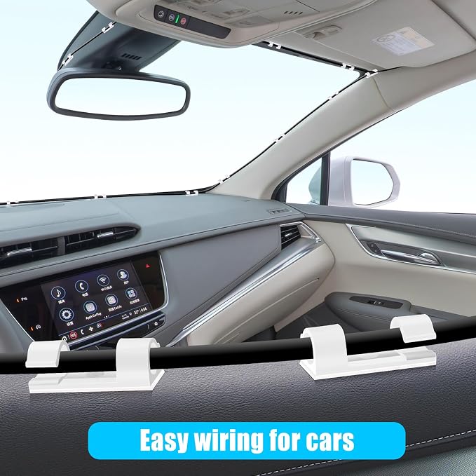 XHF 50pcs Medium Self Adhesive Cable Clips White, Wire Clips Cable Management - Image 6