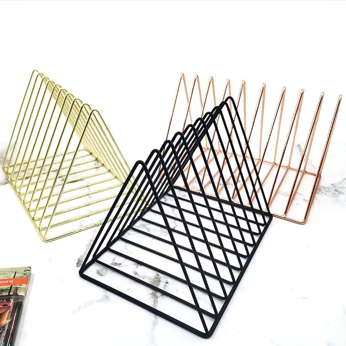 EASEPRES 9 Slot Magazine Rack Book Record Holder, Desktop Iron Storage Rack - Image 7