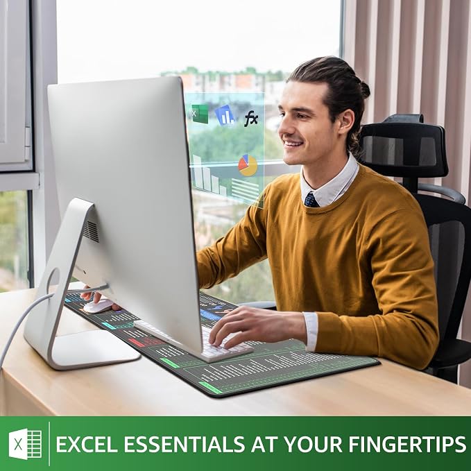 KTRIO Excel Shortcuts Mousepad, Desk Mat, 31.5 x 15.7 in, XXL | Smooth - Image 2