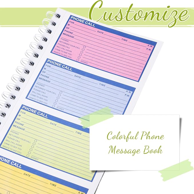 Sinmoe 10 Pcs Spiral Bound Phone Message Book - Image 4