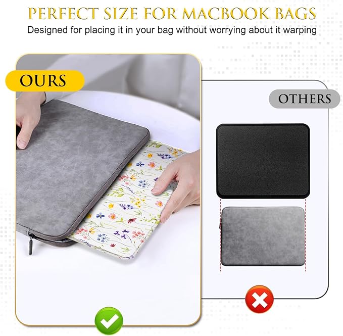 JIKIOU 3 Pack Mouse Pad with Stitched Edge, Portable Size-10.2x8.3in Flowers | - Image 6