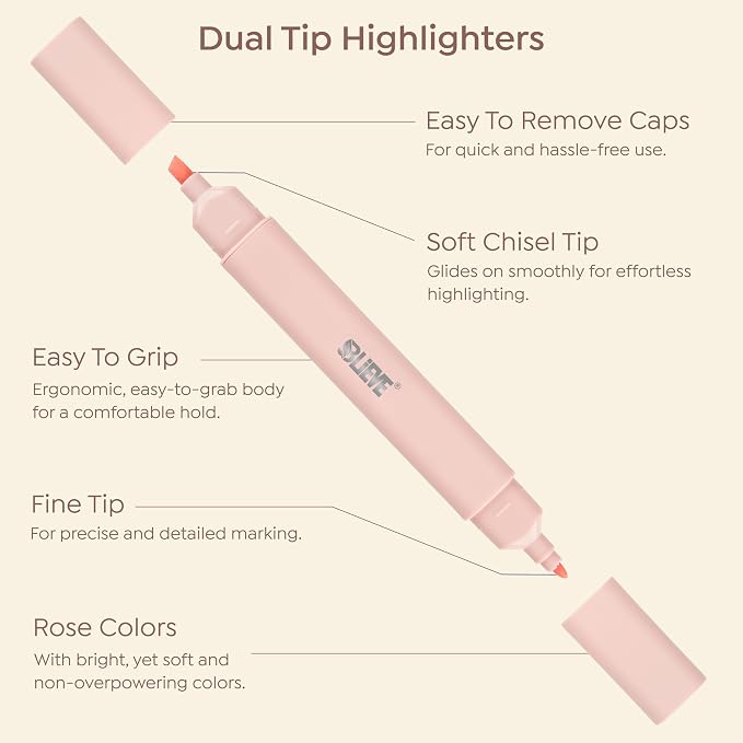 BLIEVE Bible Highlighters No Bleed Through, Pastel Colors, Dual Tip, 8 Pack | - Image 5