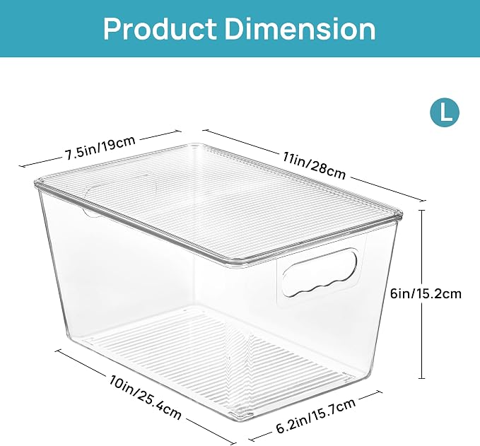 Vtopmart 8 Pack Clear Stackable Storage Bins - Image 2