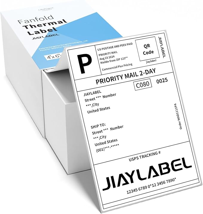 4x6 Thermal Shipping Label Mailing Stickers Paper by JIAYLABEL