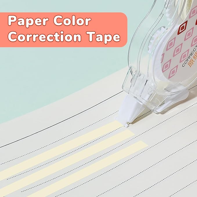 Temiary 5 Pcs Aesthetic Beige Correction Tape, Smooth Glide Quick Dry Tapes - Image 4