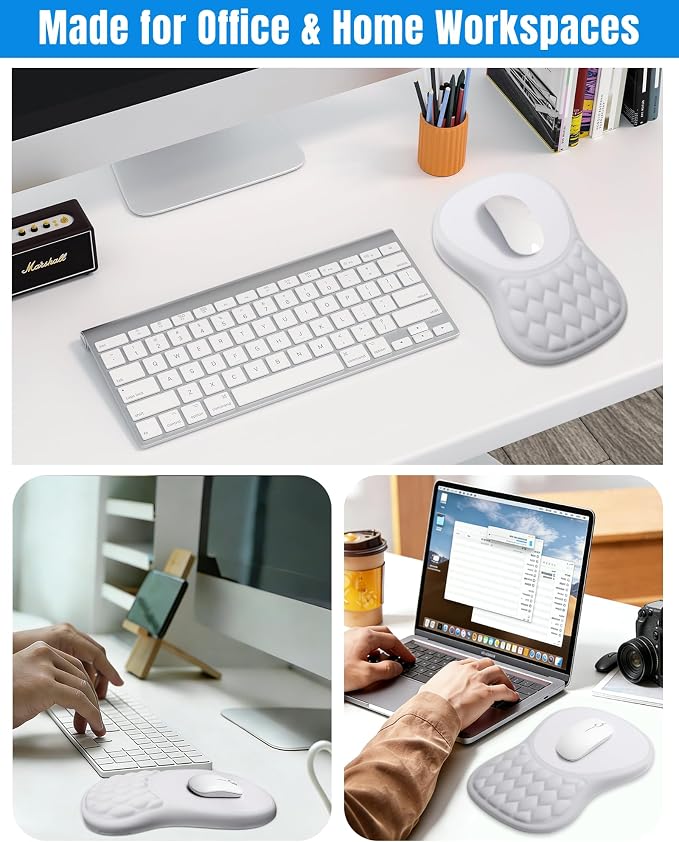 Ergonomic Mouse Pad with Wrist Rest, Slope Design Memory Foam Support, Smooth - Image 6
