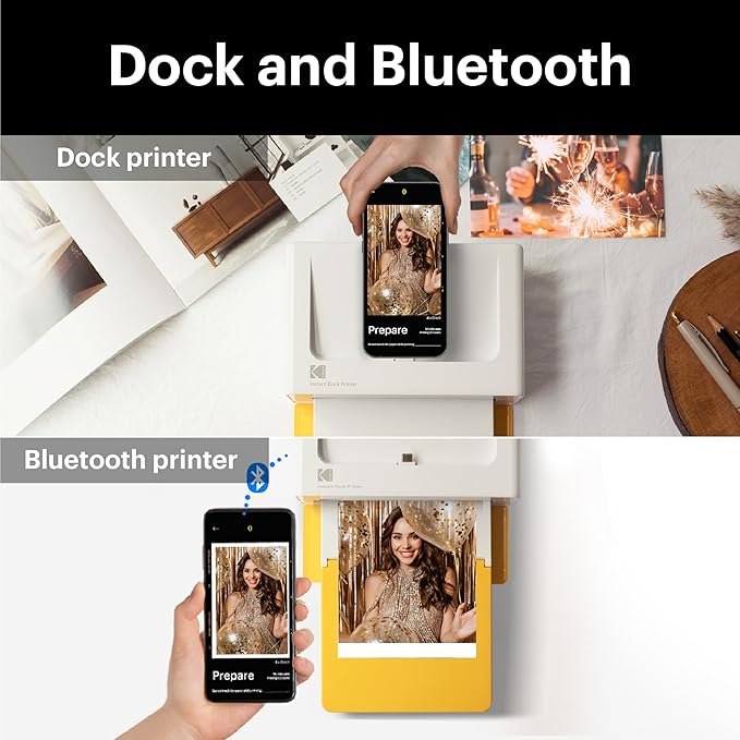 KODAK Dock Plus 4PASS Instant Photo Printer (4x6 inches) + 10 Sheets-DeskLoop Office