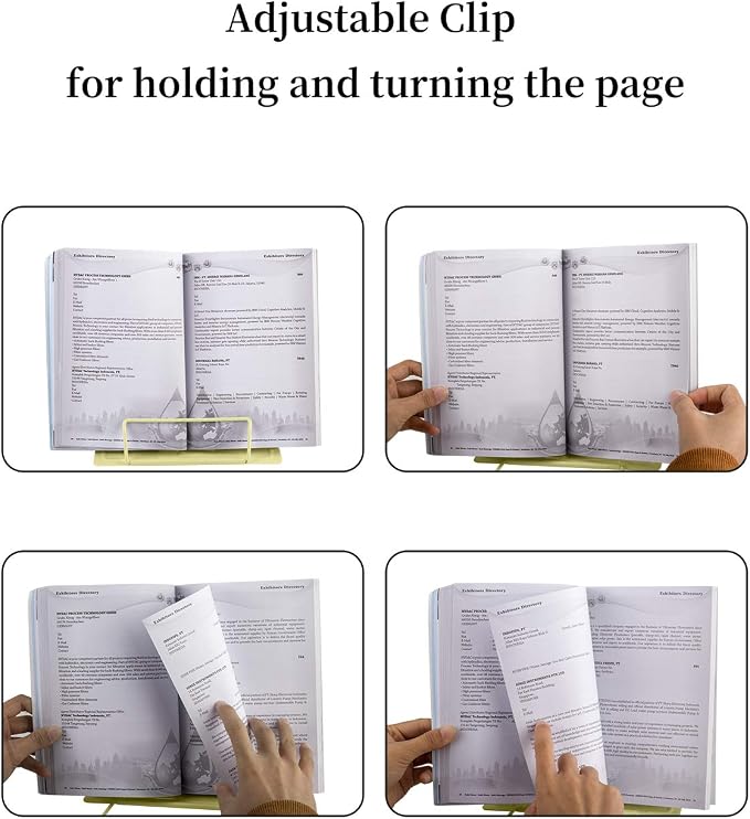 MSDADA Desk Book Stand Metal Reading Rest Book Holder Adjustable Cookbook - Image 5