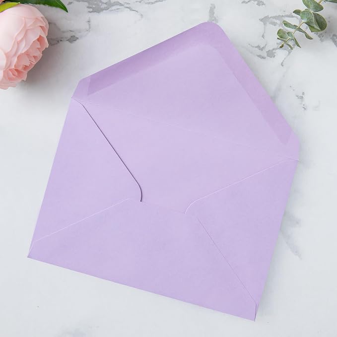 PONATIA 50 Pack A1 Envelopes, 3.62 x 5.2'' Lilac Envelopes Perfect - Image 6