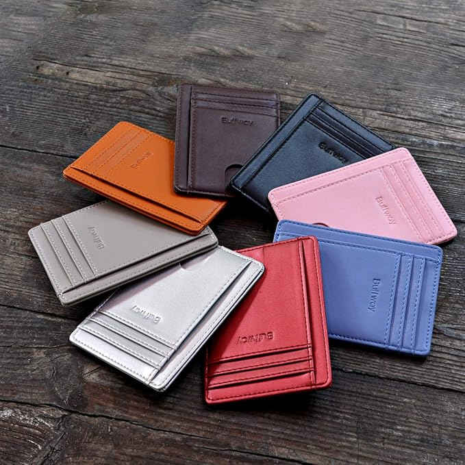Buffway Slim Minimalist Front Pocket RFID Blocking Leather Wallets - Image 5