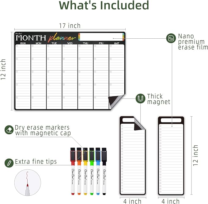 Magnetic Dry Erase Monthly Calendar - Image 2