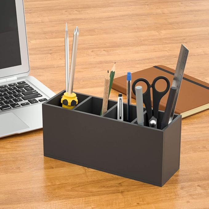 NIUBEE Acrylic Pen Holder 4 Compartments - Image 6