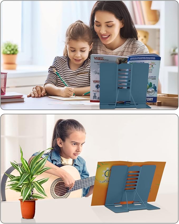 MSDADA Desk Book Stand Holder for Reading, Adjustable Cookbook Stand Metal - Image 5