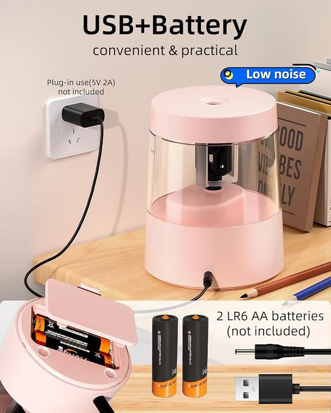 ZMOL Electric Pencil Sharpener, Portable Small Battery Powered Pencil Sharpeners - Image 4