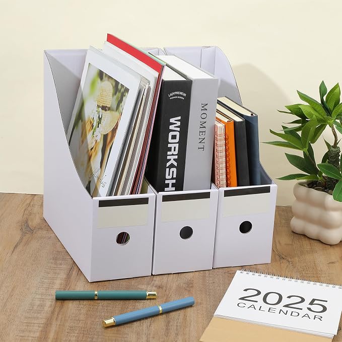 25 Pcs Cardboard Magazine File Holders Magazine Book Bin Box - Image 5