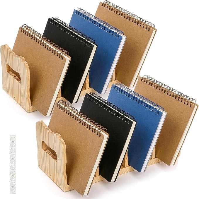 Lawei 2 Pack Wooden Mail Sorter, 4 Slot Desk File Organizer - Image 5