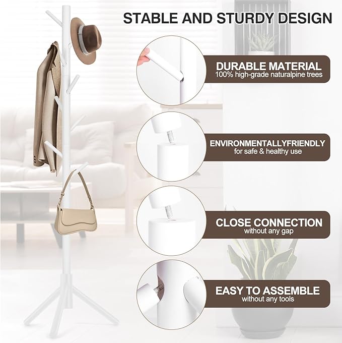 WANGMUXIA Coat Rack, Freestanding Coat Rack - Image 3