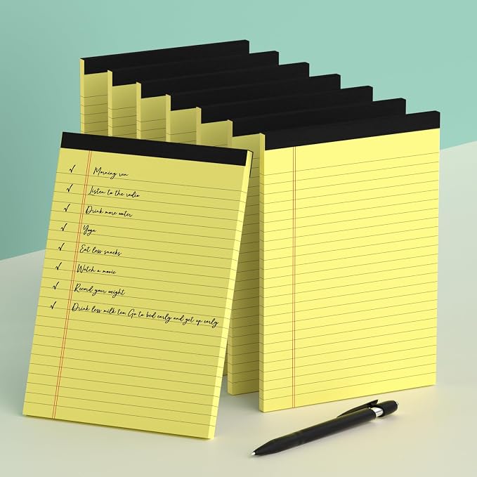 8 Pack Yellow Legal Pads 5x8 Small Note Pads 240 Sheets Perforated Yellow Pads - Image 7