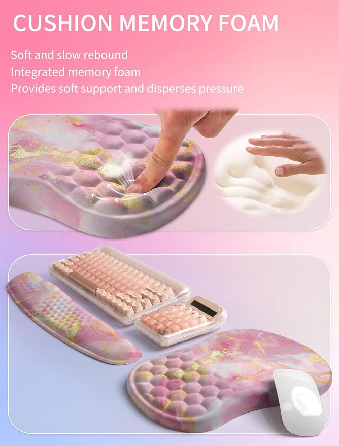 Hokafenle 2in1 Combination, Wave Keyboard Wrist Rest and Ergonomic Curvature - Image 4
