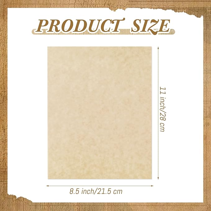 Epakh 200 Sheets Old Age Parchment Paper 8.5 x 11 Inch Standard Letter Vintage Colored Old Parchment Semblance Double Side Printing Paper (Mixed Color)-DeskLoop Office
