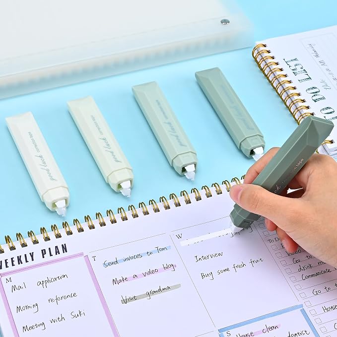 Temiary 5 Pcs White Correction Tapes, Aesthetic Correction Tape Pens Smooth - Image 7