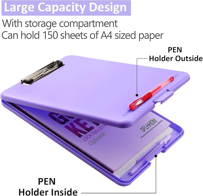 Clipboard with Storage, Storage Clipboard with Clip, Clipboards Foldable - Image 2