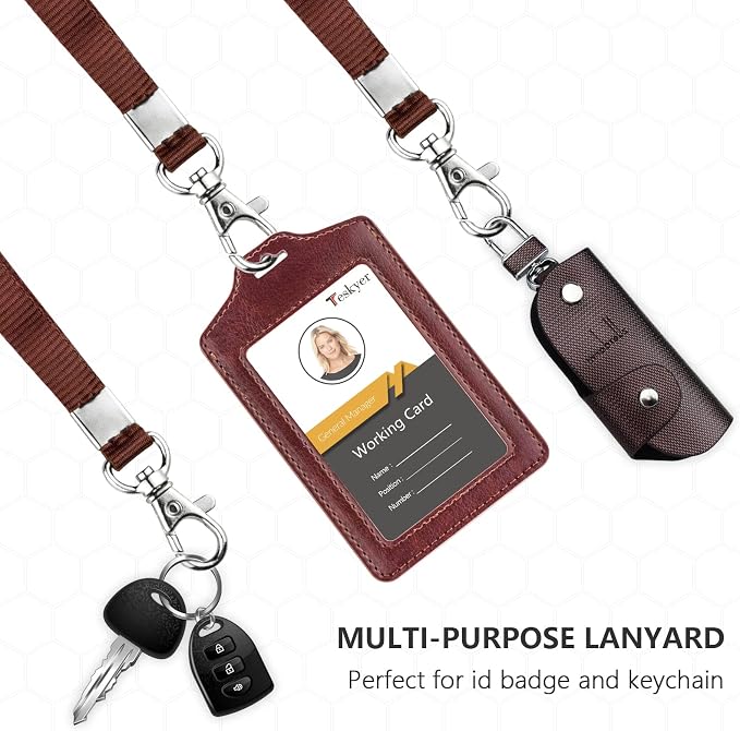 Teskyer 2 Pack Double Sided Clear Badge Holder - Image 4