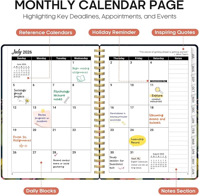 Planner 2026-2027, Academic Year Monthly and Weekly Calendar Planner, Jul 2026 - Image 2