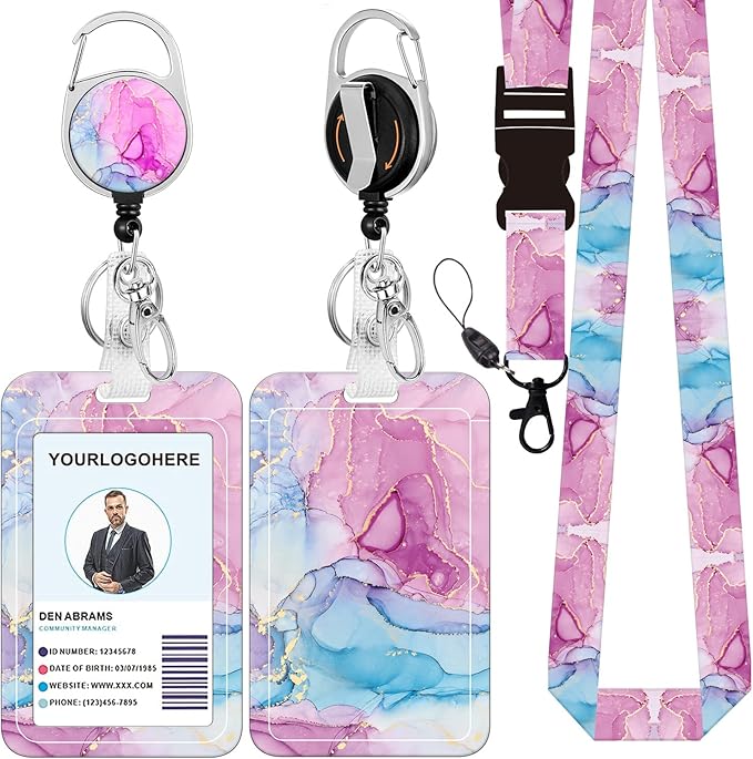 Badge Lanyard and ID Badge Holder, Retractable Badge Reels by BILLTEFUL
