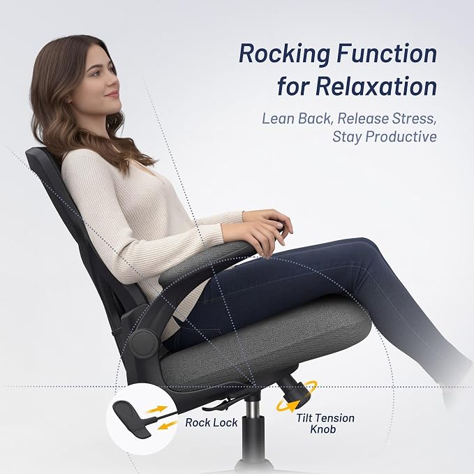 Office Desk Chair for Long Hours & Back Pain Relief – 4“ Thick Molded Foam - Image 6