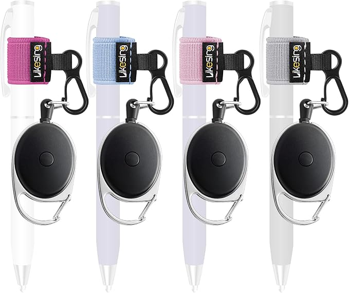 Likesing 4 Retractable Pencil Holder Set, 27.5" Anti-Lost Retractable Pen Holder by Makelifethewayyoulike