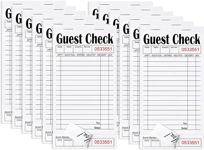 ZPARIK 12 Pack white Guest Checks Books by ZPARIK