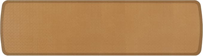 GelPro Elite Premier Gel & Foam Anti-Fatigue Kitchen Floor Comfort Mat, 20" x 72", Basketweave Khaki-DeskLoop Office